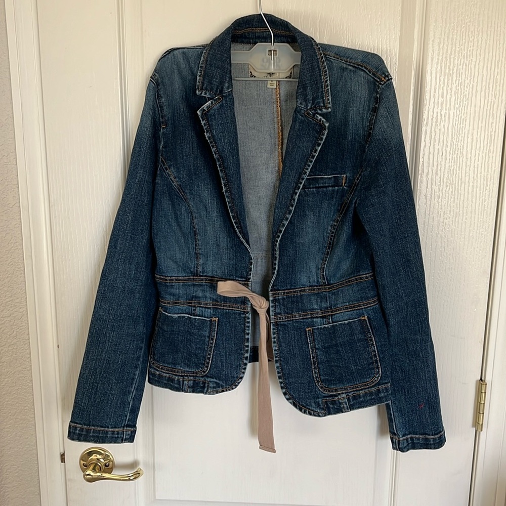 Y2K Jean jacket with front tie